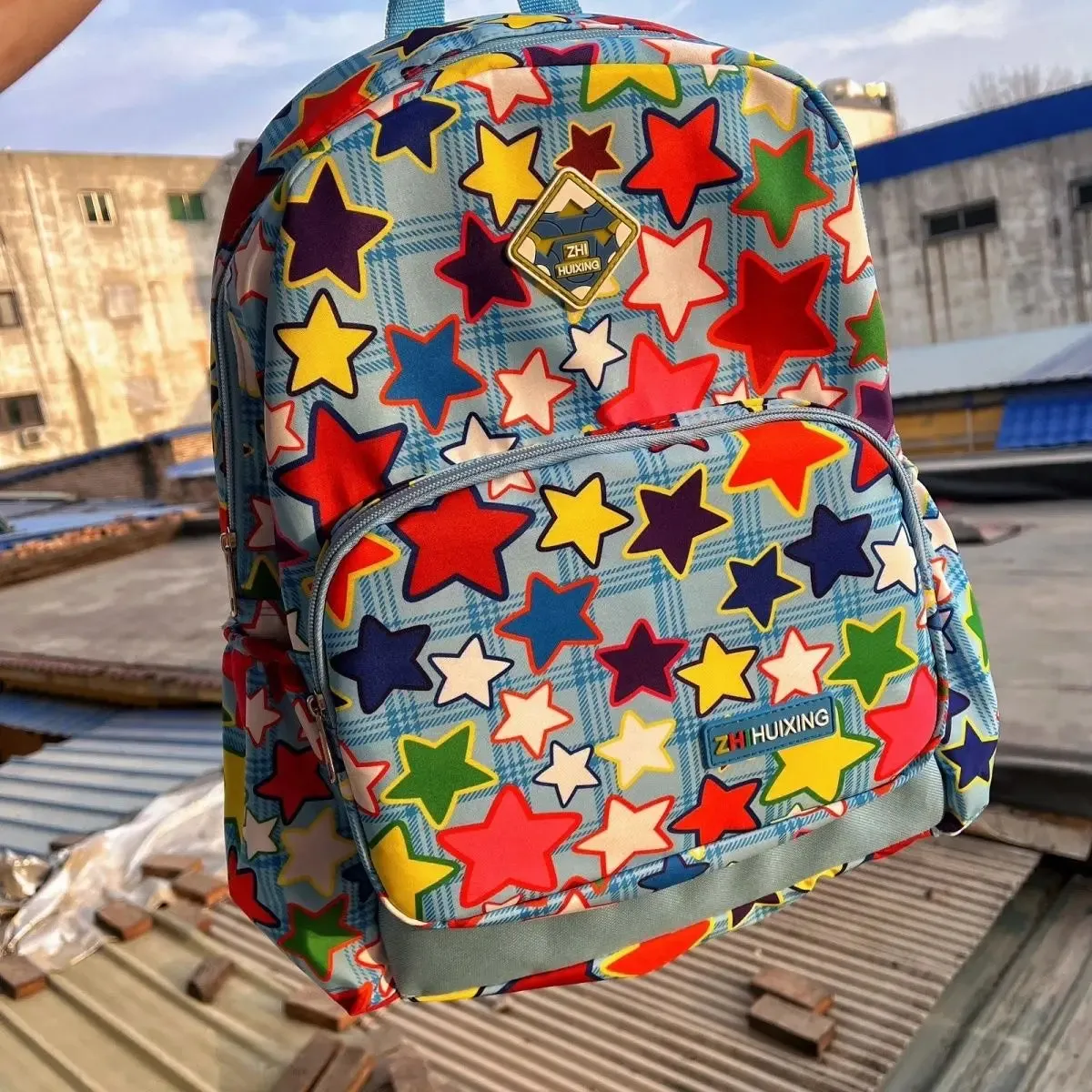 Sohiwoo Japanese Cute Korean Cute Schoolbags Kawaii Stars Cartoon Colorful Backpacks Back To School Girls Travel Student Bag