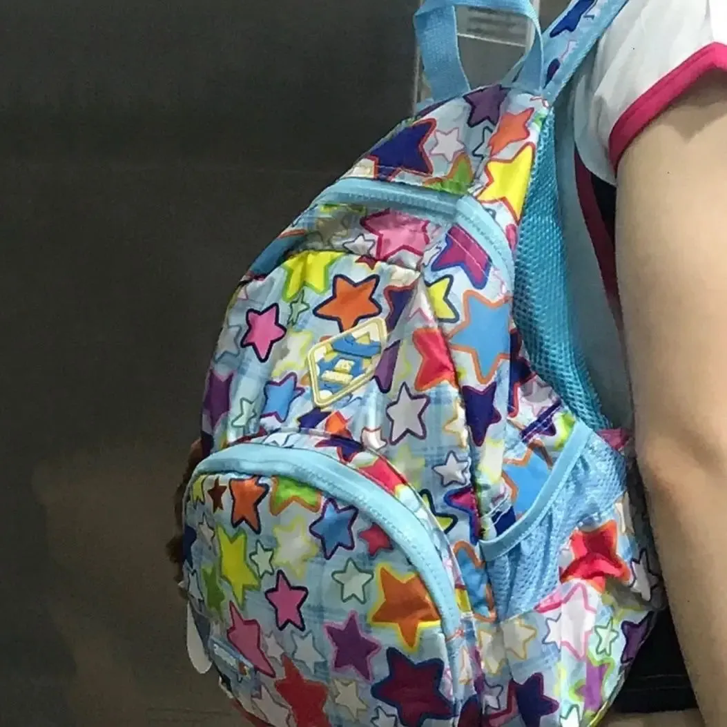Sohiwoo Japanese Cute Korean Cute Schoolbags Kawaii Stars Cartoon Colorful Backpacks Back To School Girls Travel Student Bag