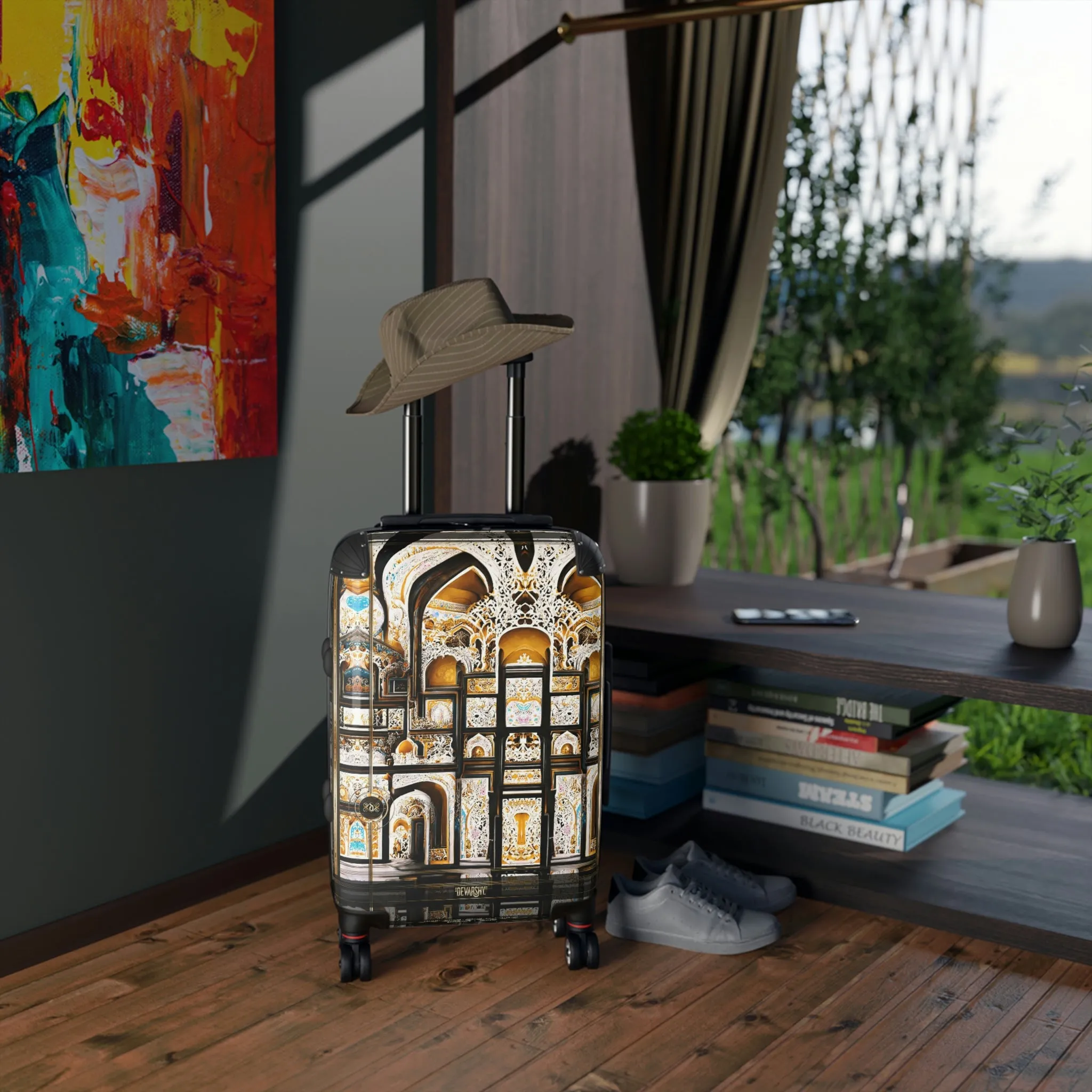 TAJ MAHAL Suitcase Carry-on Suitcase Palace Print Luggage Royal Hard Shell Suitcase in 3 Sizes | D20126