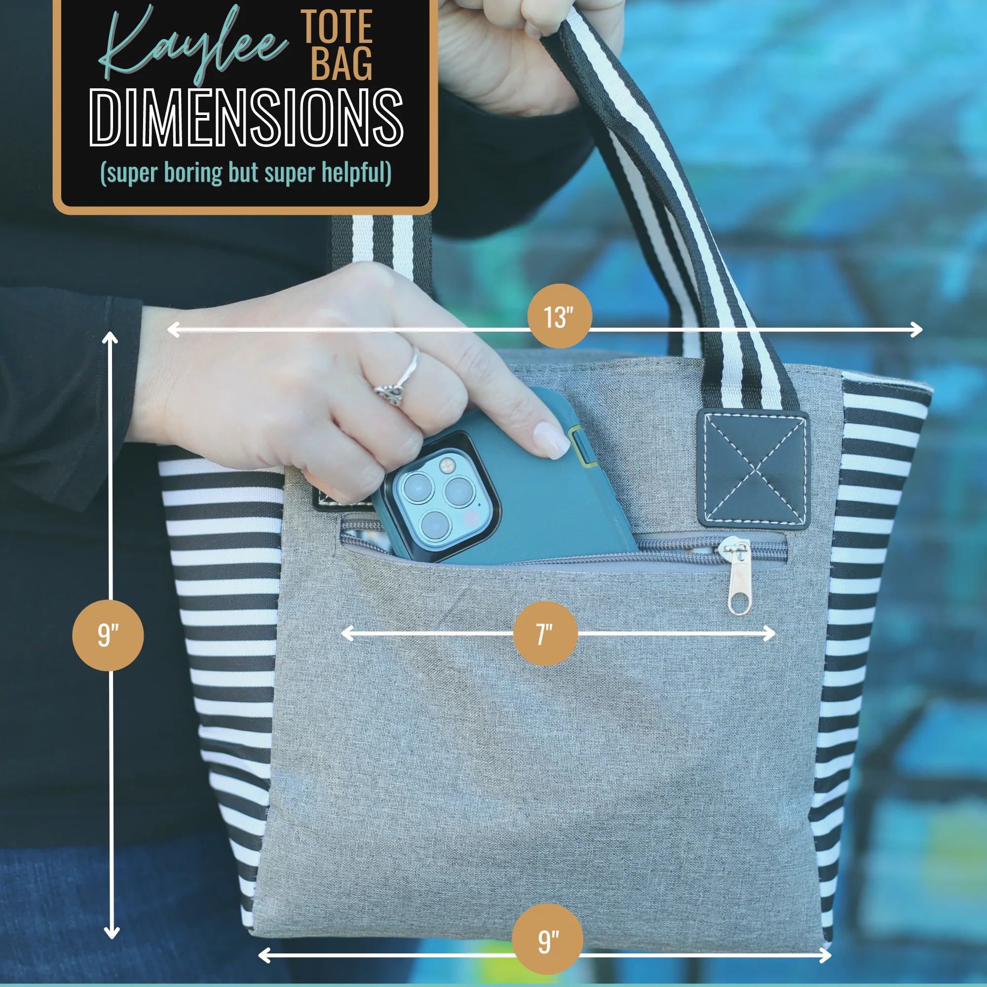 Teach Love Kaylee Gray Tote Bag for Teachers