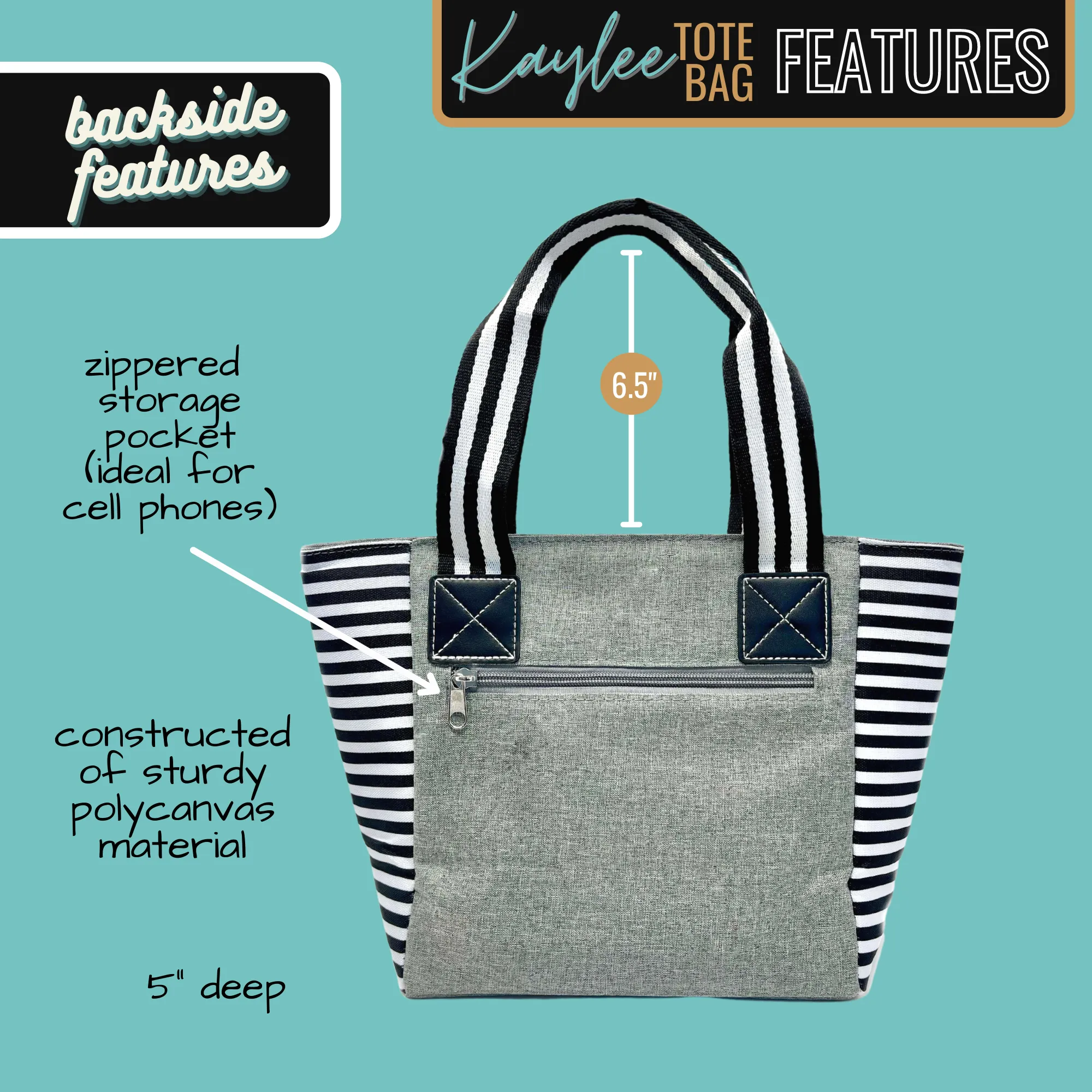 Teach Love Kaylee Gray Tote Bag for Teachers