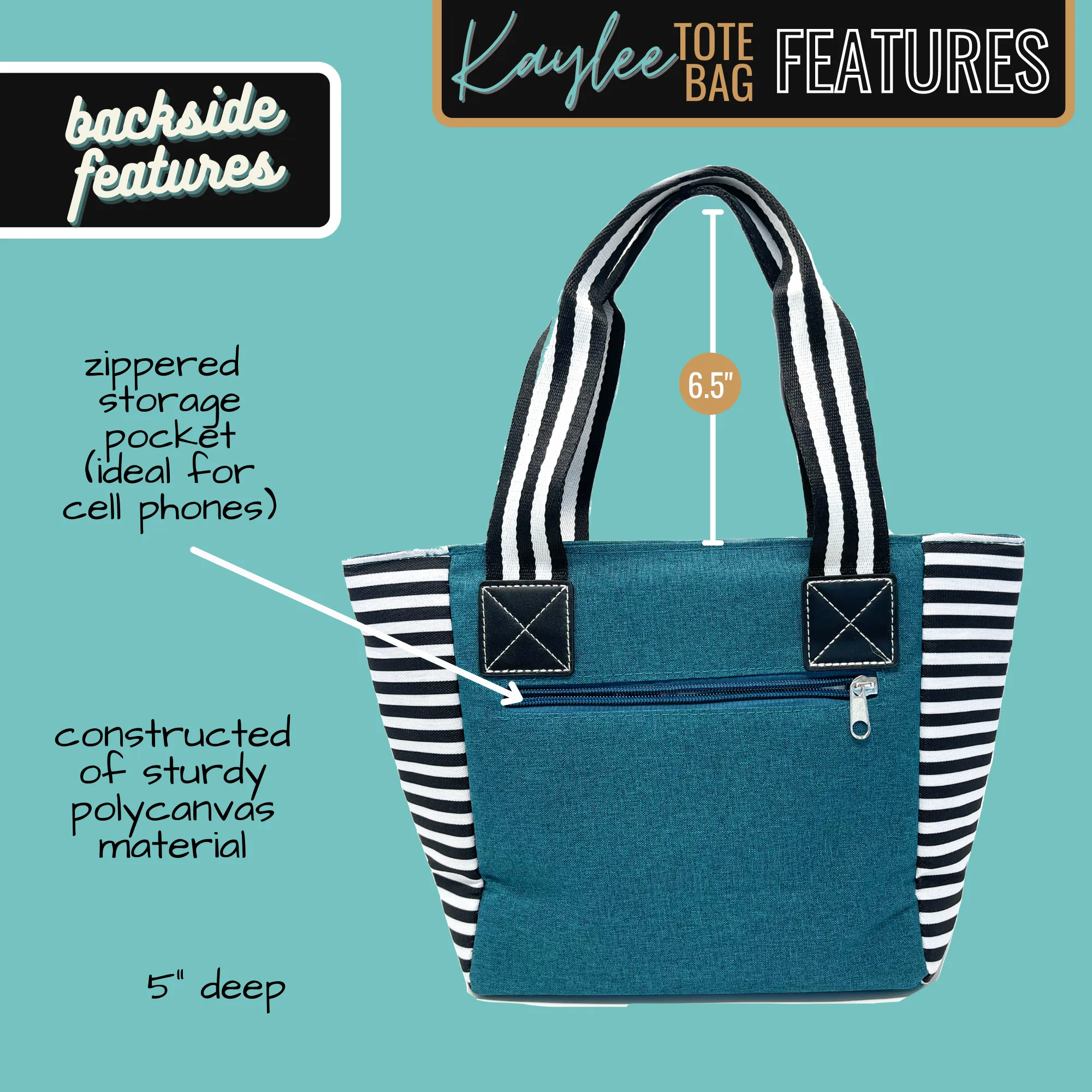 Teach Love Kaylee Teal Tote Bag for Teachers