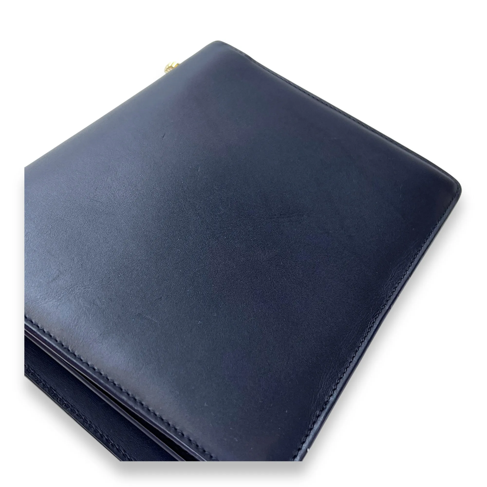 Thalia Flap Blue Crossbody Bag in Calfskin, Gold hardware
