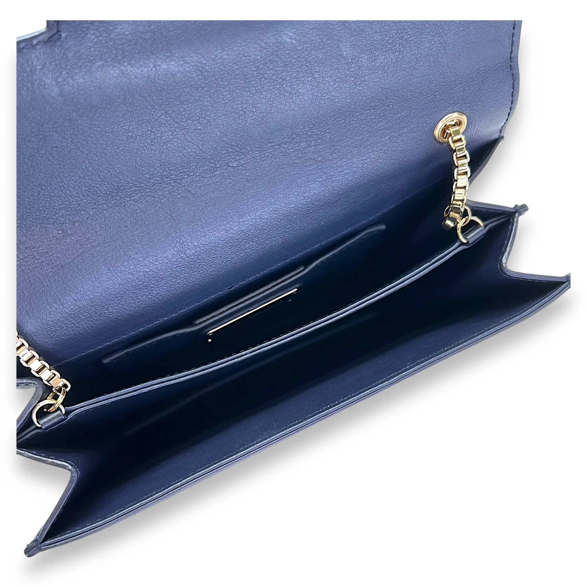 Thalia Flap Blue Crossbody Bag in Calfskin, Gold hardware