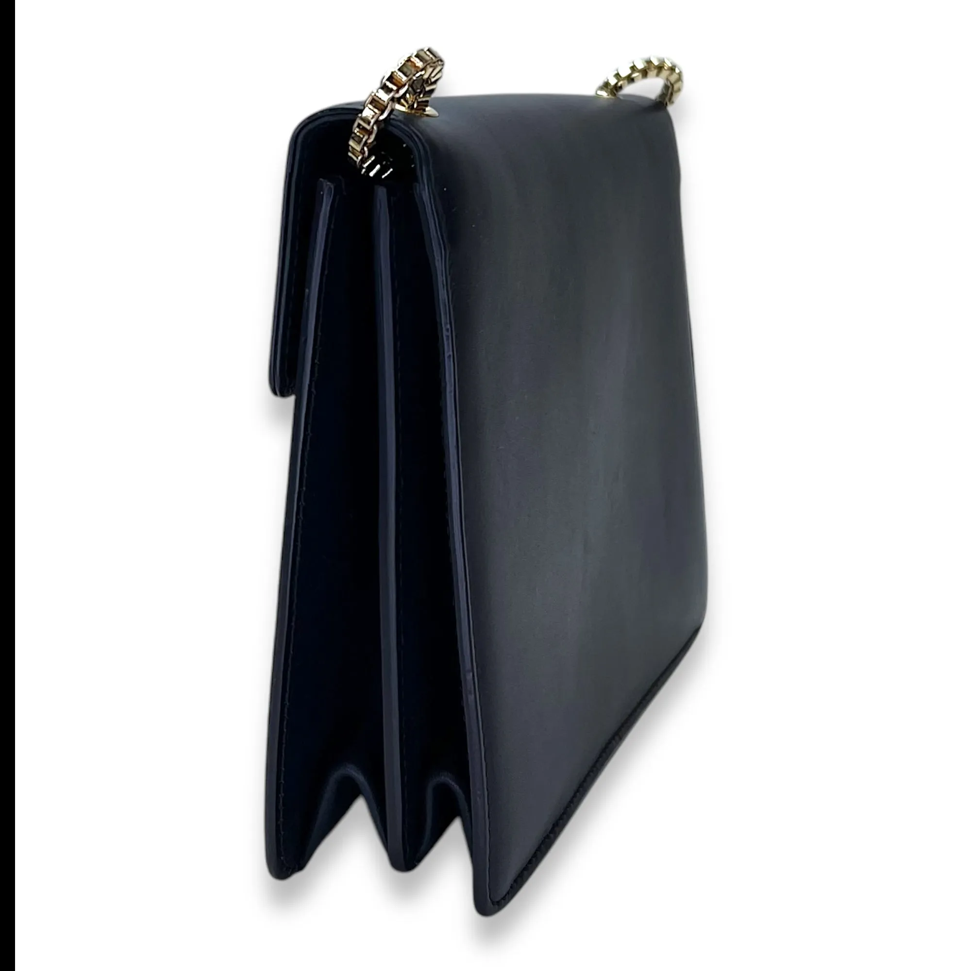 Thalia Flap Blue Crossbody Bag in Calfskin, Gold hardware