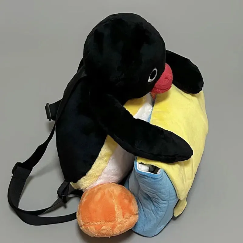 Uakiss 3D Anime Penguin Cute Backpacks Girls Patchwork Harajuku Plush Doll Bags Cotton Splicing Casual Storage Bags Japanese Bags Gifts