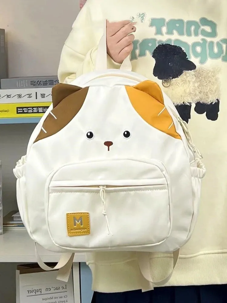 Uakiss Cat Womens Backpack Cute Fashion Cartoon College Style Small Casual Backpacks Nylon Kawaii Y2k Luxury Female Aesthetic Bags