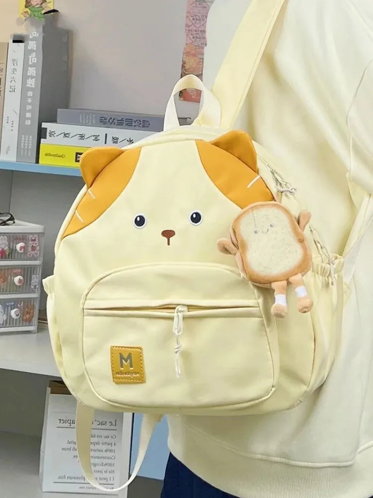 Uakiss Cat Womens Backpack Cute Fashion Cartoon College Style Small Casual Backpacks Nylon Kawaii Y2k Luxury Female Aesthetic Bags