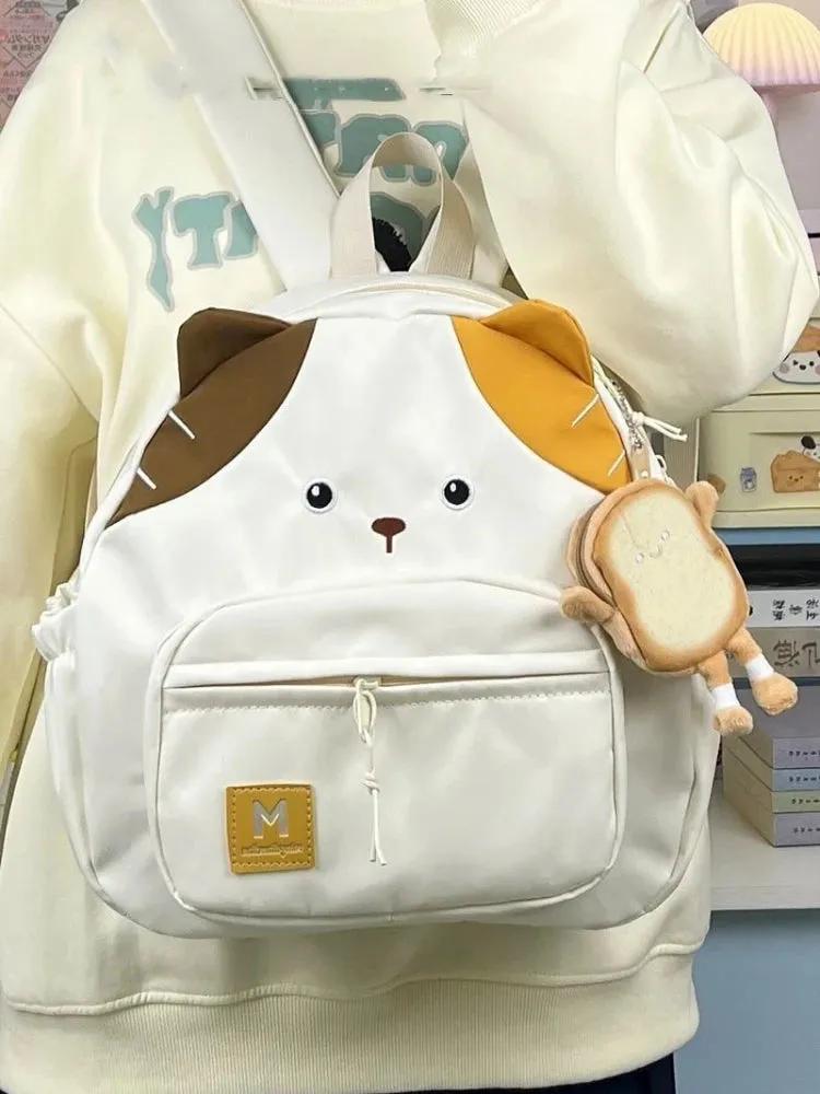 Uakiss Cat Womens Backpack Cute Fashion Cartoon College Style Small Casual Backpacks Nylon Kawaii Y2k Luxury Female Aesthetic Bags