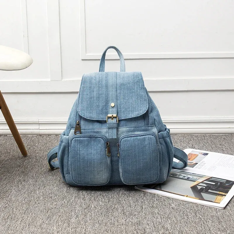UAKISS  -  Denim Backpack Women's Leisure Travel Outing Shoulder Bag Large capacity Fashion Female Schoolbags Suitable For Girls Daypack