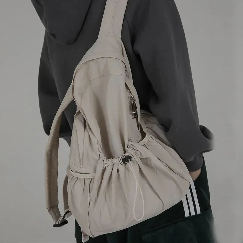 UAKISS  -  Fashion Streetwear Grunge Backpacks New Casual Vintage Pleated Schoolbags Women High-capacity Y2k Backpack for College Students
