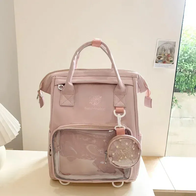 Uakiss Harajuku Women Backpacks Casual Nylon Large Capacity Students Commute Mochilas Para Mujer Retro Coin Purse Ita Bag Female