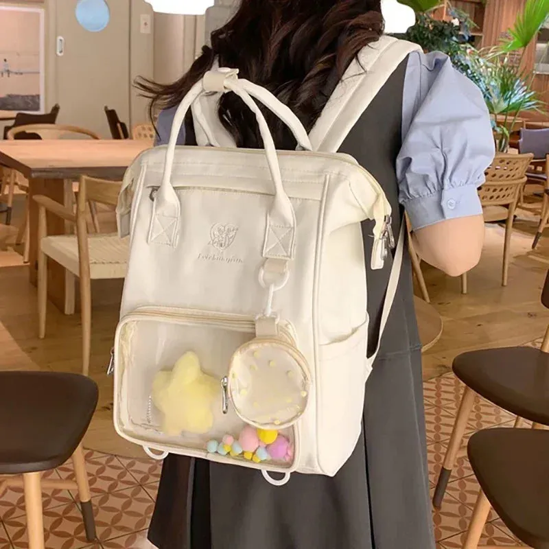 Uakiss Harajuku Women Backpacks Casual Nylon Large Capacity Students Commute Mochilas Para Mujer Retro Coin Purse Ita Bag Female
