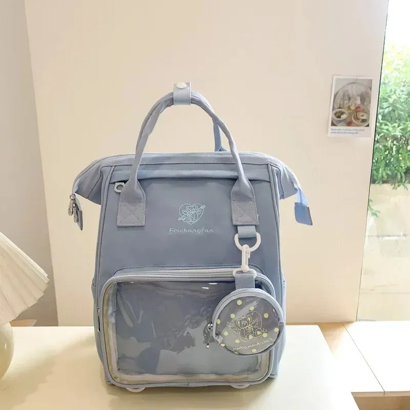 Uakiss Harajuku Women Backpacks Casual Nylon Large Capacity Students Commute Mochilas Para Mujer Retro Coin Purse Ita Bag Female