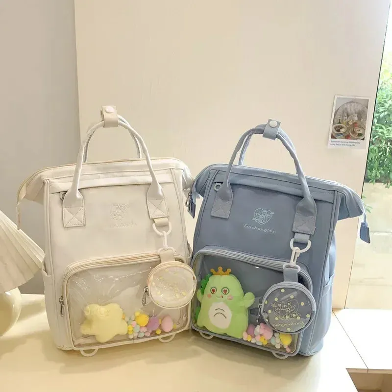 Uakiss Harajuku Women Backpacks Casual Nylon Large Capacity Students Commute Mochilas Para Mujer Retro Coin Purse Ita Bag Female