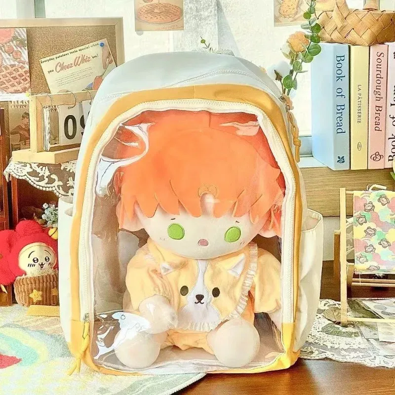 Uakiss Japanese Fashion Womens Backpack Transparent Lolita Jk Large Capacity Casual Backpacks College Style Student Doll Ita Bag