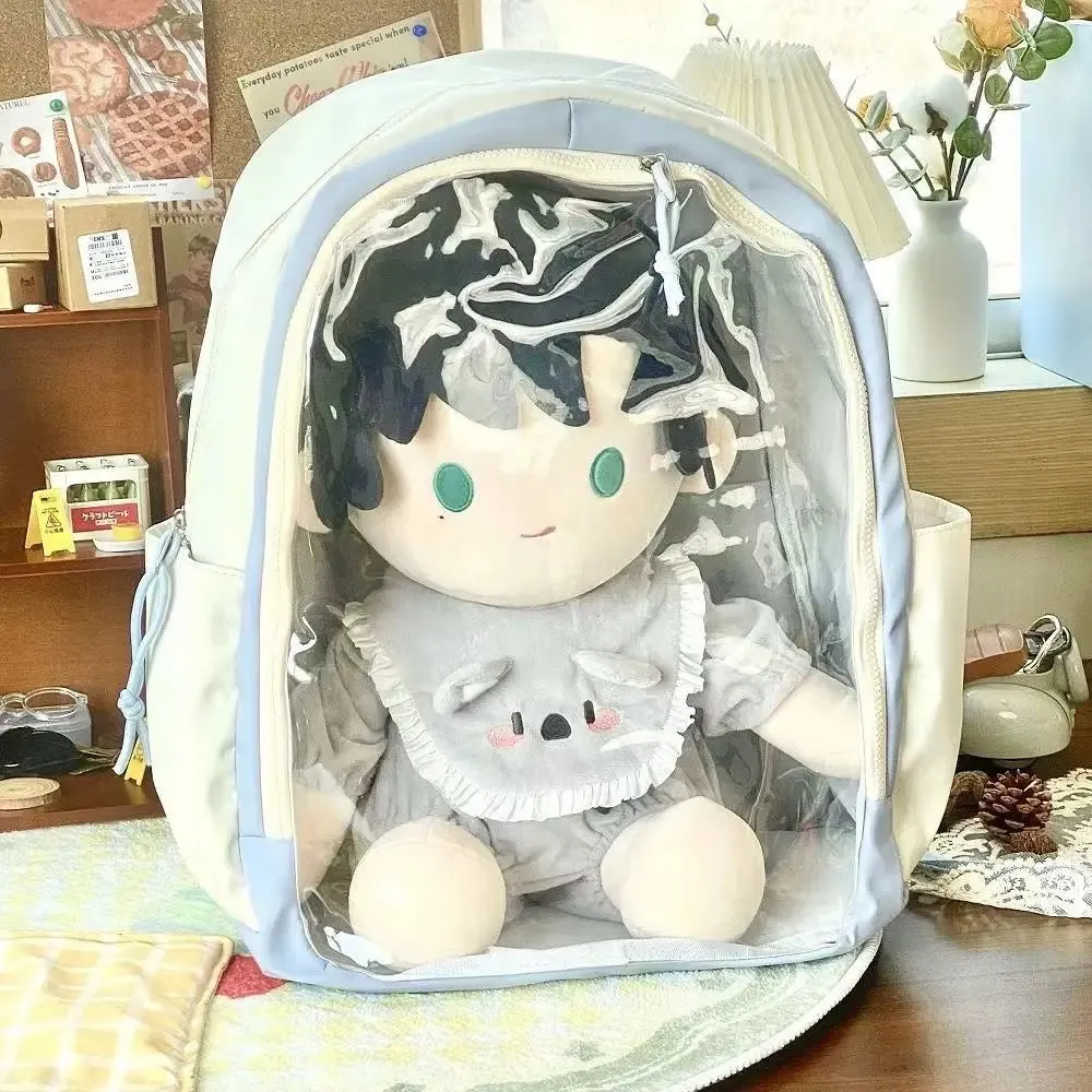 Uakiss Japanese Fashion Womens Backpack Transparent Lolita Jk Large Capacity Casual Backpacks College Style Student Doll Ita Bag