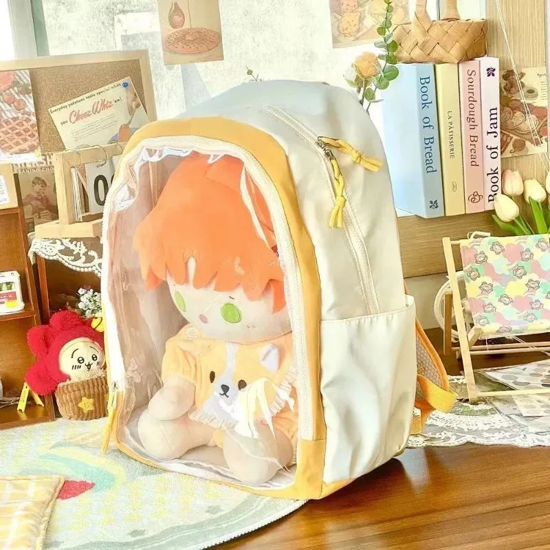 Uakiss Japanese Fashion Womens Backpack Transparent Lolita Jk Large Capacity Casual Backpacks College Style Student Doll Ita Bag