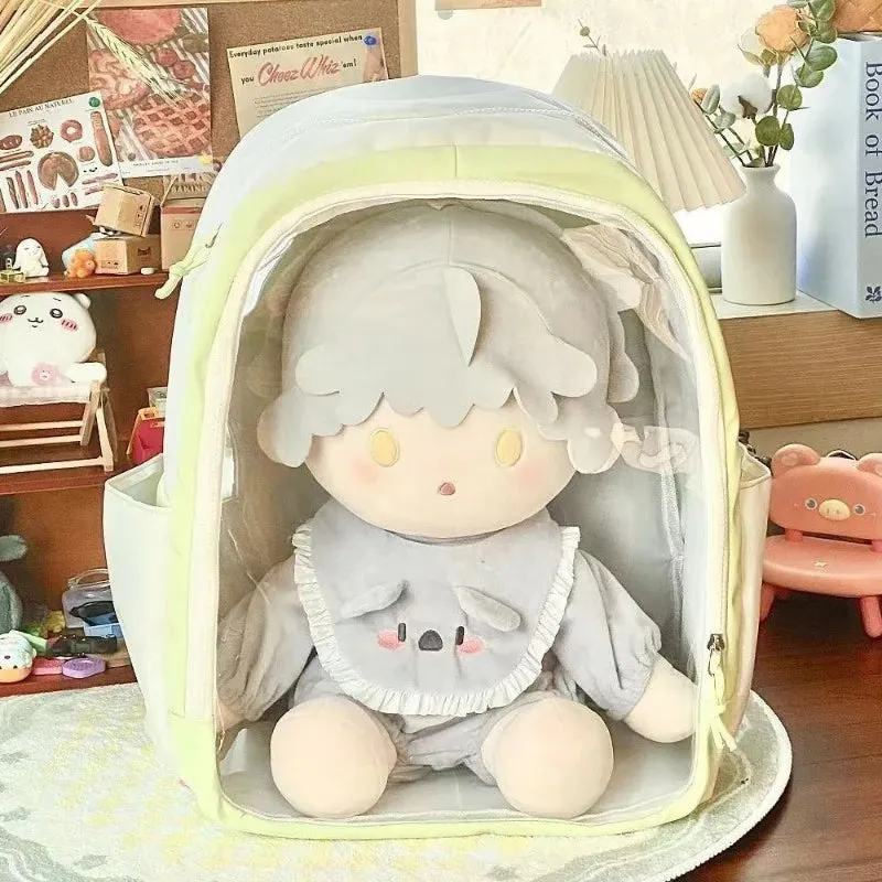Uakiss Japanese Fashion Womens Backpack Transparent Lolita Jk Large Capacity Casual Backpacks College Style Student Doll Ita Bag