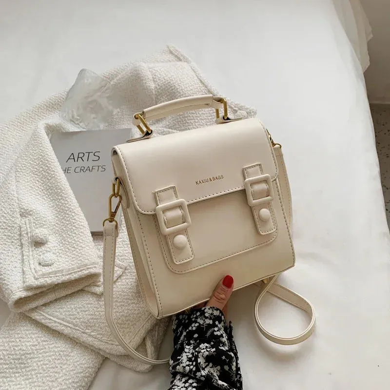 UAKISS  - Women Leather Backpack Shoulder Bag Small Designer Backpack Female Girls Fashion Daypacks Teenager School Bag Mochila Feminina
