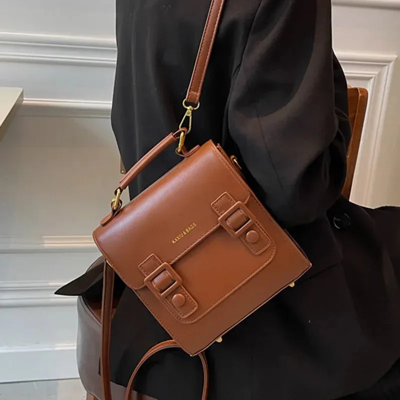 UAKISS  - Women Leather Backpack Shoulder Bag Small Designer Backpack Female Girls Fashion Daypacks Teenager School Bag Mochila Feminina