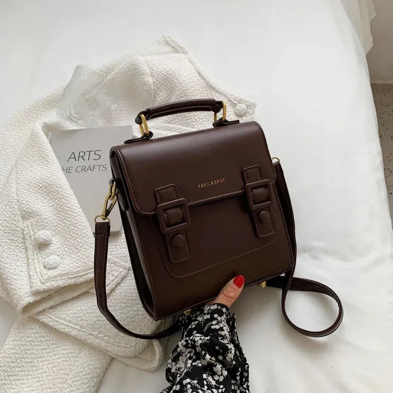 UAKISS  - Women Leather Backpack Shoulder Bag Small Designer Backpack Female Girls Fashion Daypacks Teenager School Bag Mochila Feminina