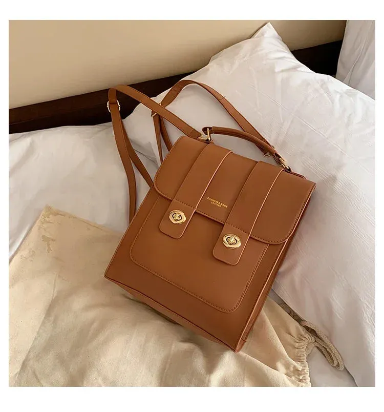 UAKISS  - Women Leather Backpack Shoulder Bag Small Designer Backpack Female Girls Fashion Daypacks Teenager School Bag Mochila Feminina